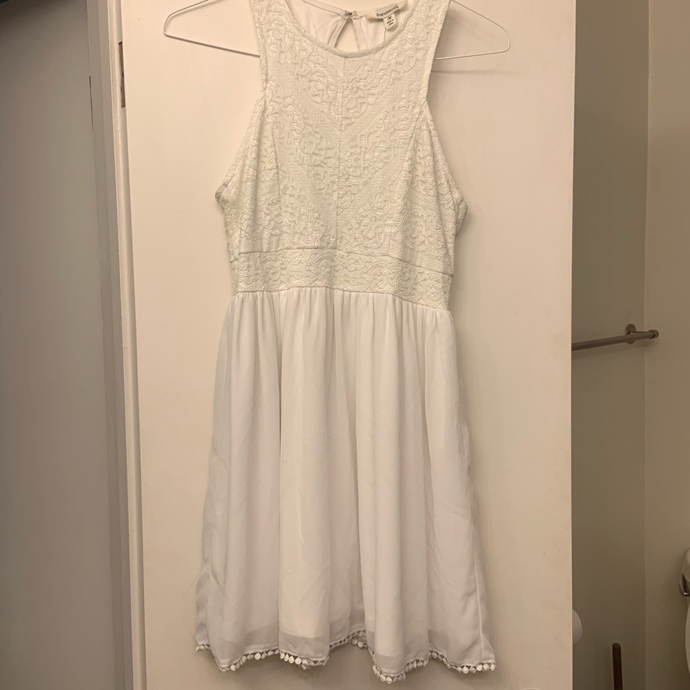 Francesca’s white lace dress
